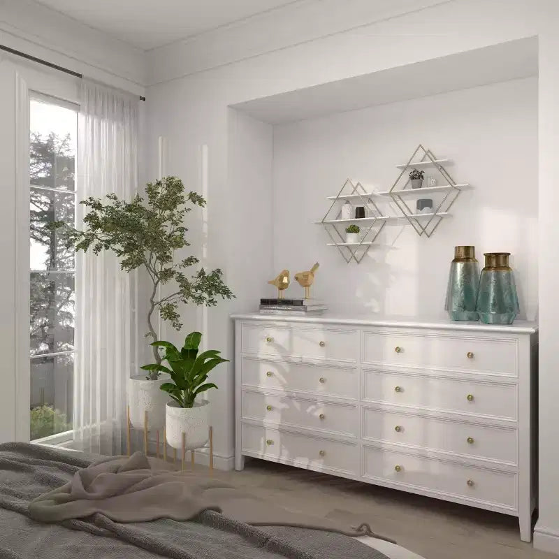 Étagère murale dorée en losange 50x50 cm avec 3 étagères, style glamour
