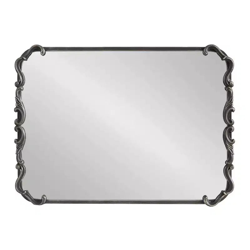 Miroir Mural Encadré Orné, 20"x27", Noir