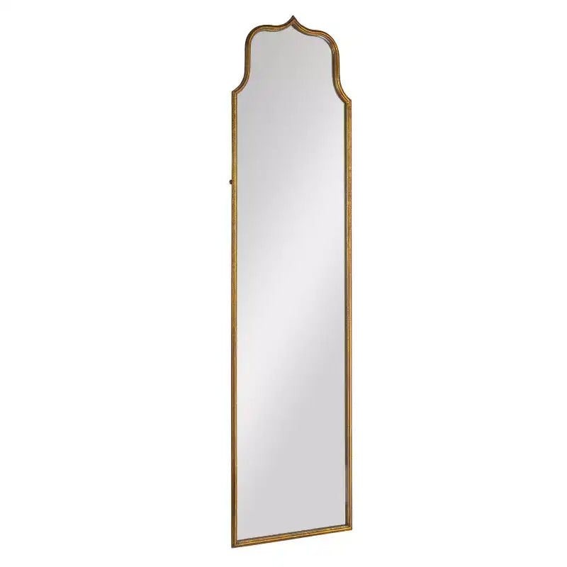 Miroir mural arqué sur pied en métal, or antique, 70 pouces