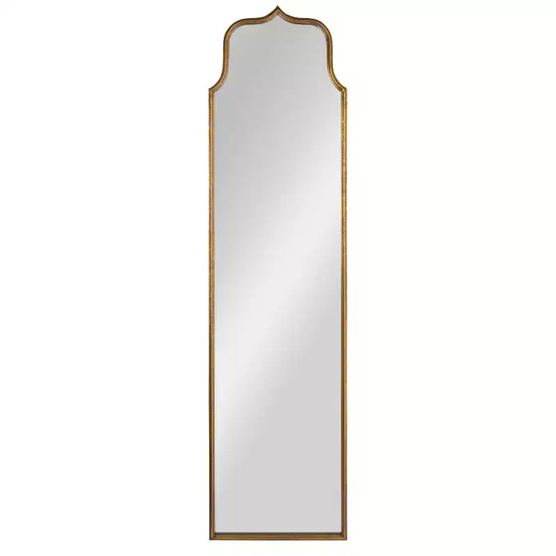 Miroir mural arqué sur pied en métal, or antique, 70 pouces