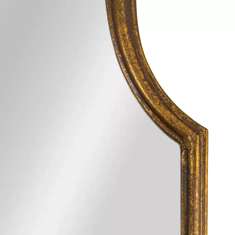 Miroir mural arqué sur pied en métal, or antique, 70 pouces