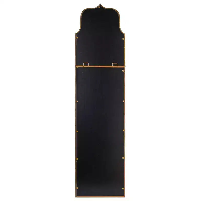 Miroir mural arqué sur pied en métal, or antique, 70 pouces