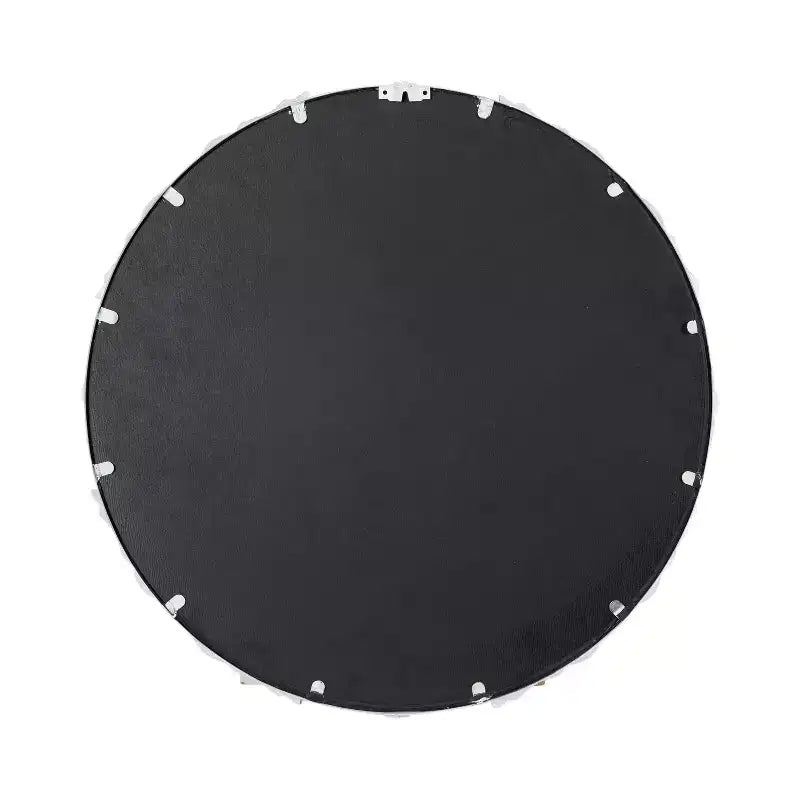 Miroir mural rond décoratif de 24 pouces de diamètre, blanc, style glamour