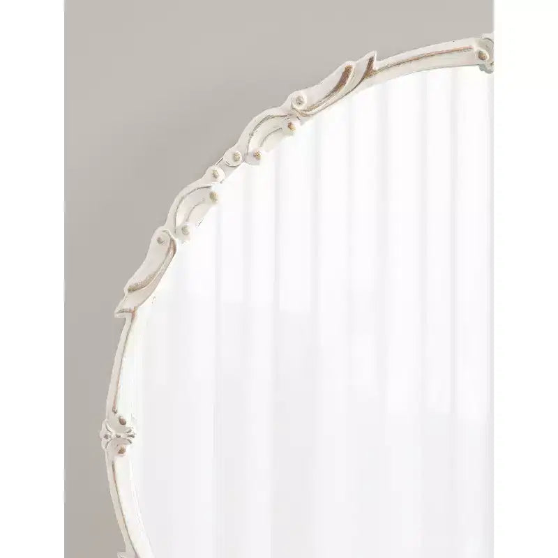 Miroir mural rond décoratif de 24 pouces de diamètre, blanc, style glamour