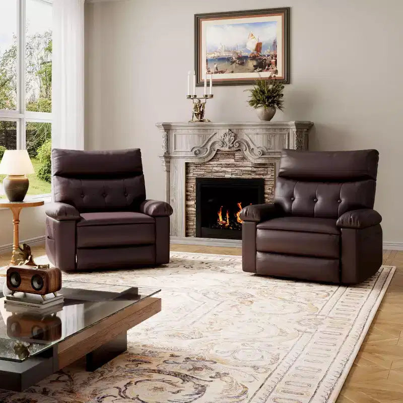 Fauteuil inclinable surdimensionné - Grand fauteuil inclinable manuel en similicuir PU pour adultes, fauteuil de relaxation au confort exceptionnel