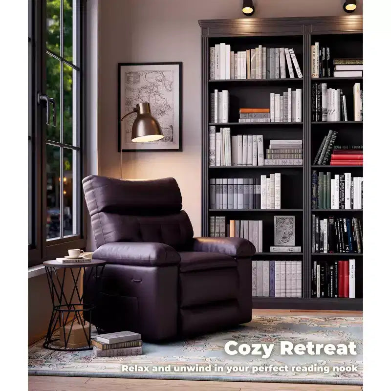 Fauteuil inclinable surdimensionné - Grand fauteuil inclinable manuel en similicuir PU pour adultes, fauteuil de relaxation au confort exceptionnel