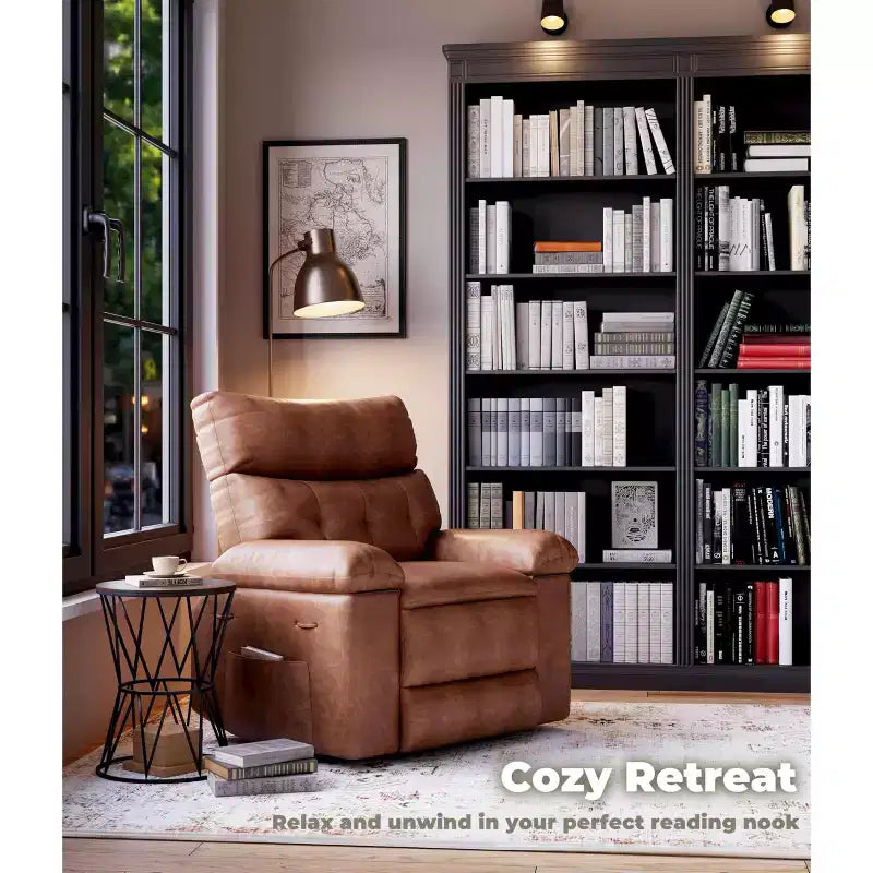 Fauteuil inclinable surdimensionné - Grand fauteuil inclinable manuel en similicuir PU pour adultes, fauteuil de relaxation au confort exceptionnel