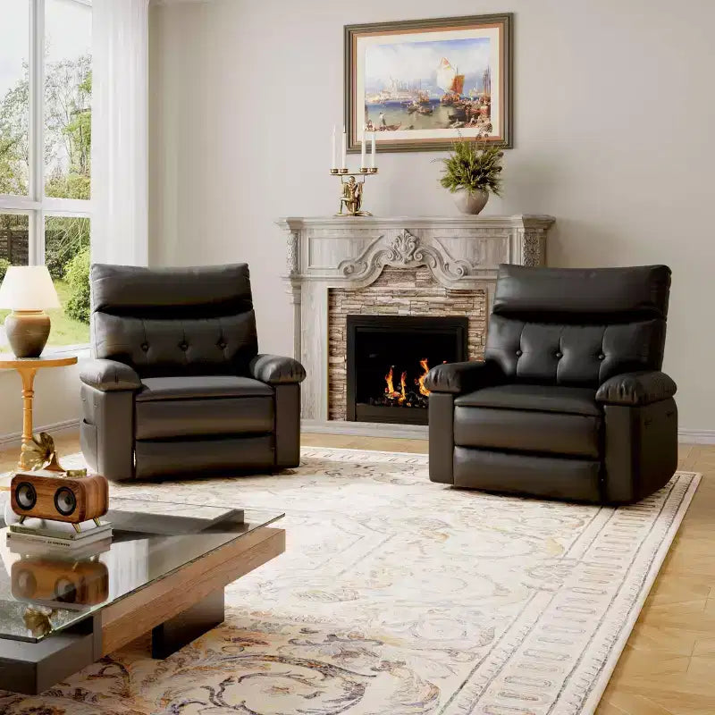 Fauteuil inclinable surdimensionné - Grand fauteuil inclinable manuel en similicuir PU pour adultes, fauteuil de relaxation au confort exceptionnel