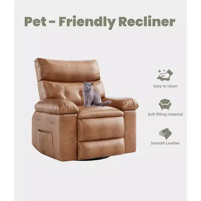 Fauteuil inclinable surdimensionné - Grand fauteuil inclinable manuel en similicuir PU pour adultes, fauteuil de relaxation au confort exceptionnel