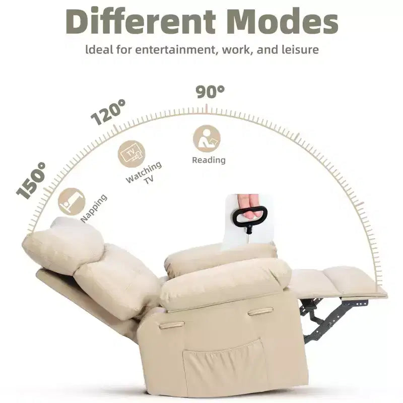 Fauteuil inclinable surdimensionné - Grand fauteuil inclinable manuel en similicuir PU pour adultes, fauteuil de relaxation au confort exceptionnel