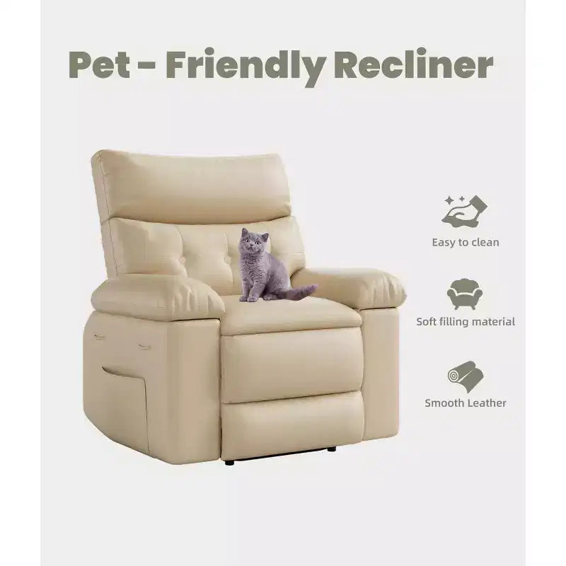 Fauteuil inclinable surdimensionné - Grand fauteuil inclinable manuel en similicuir PU pour adultes, fauteuil de relaxation au confort exceptionnel