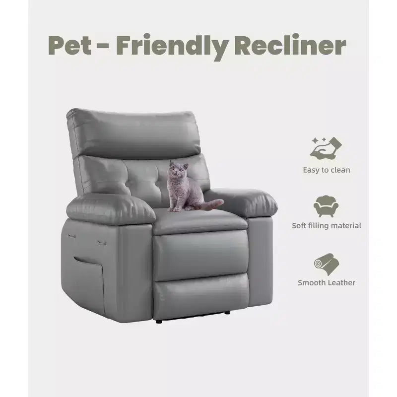 Fauteuil inclinable surdimensionné - Grand fauteuil inclinable manuel en similicuir PU pour adultes, fauteuil de relaxation au confort exceptionnel