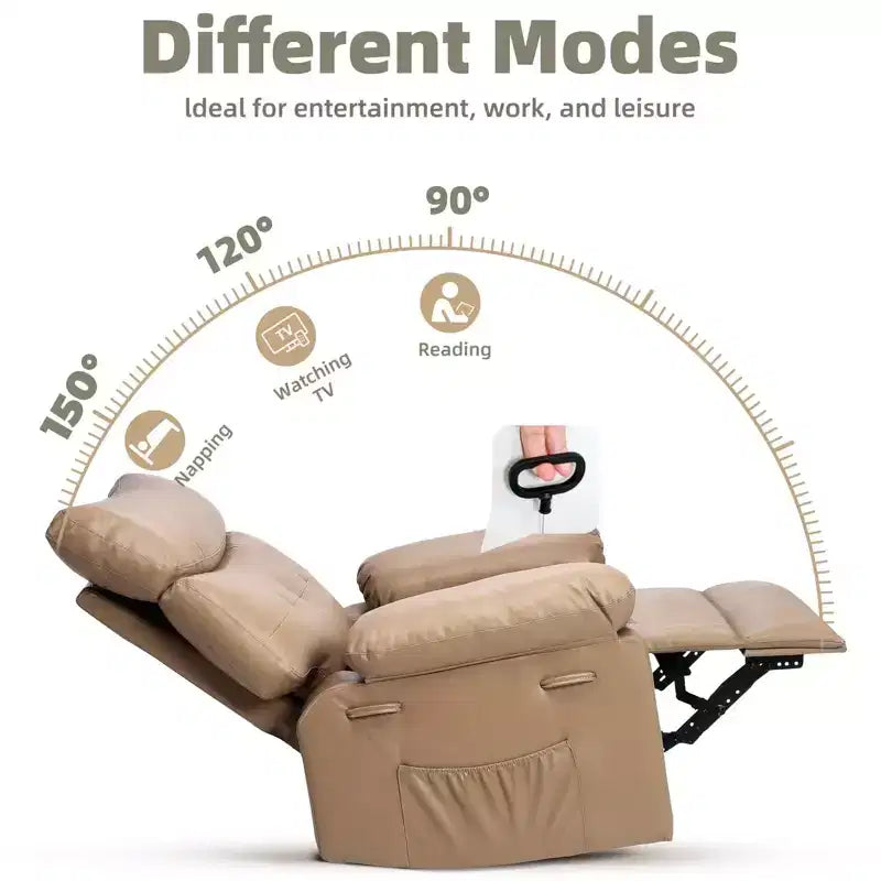 Fauteuil inclinable surdimensionné - Grand fauteuil inclinable manuel en similicuir PU pour adultes, fauteuil de relaxation au confort exceptionnel