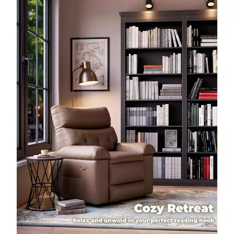 Fauteuil inclinable surdimensionné - Grand fauteuil inclinable manuel en similicuir PU pour adultes, fauteuil de relaxation au confort exceptionnel