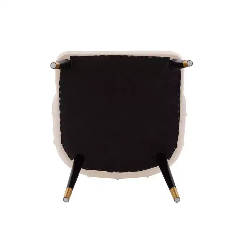 Chaise de salle à manger moderne en velours, crème
