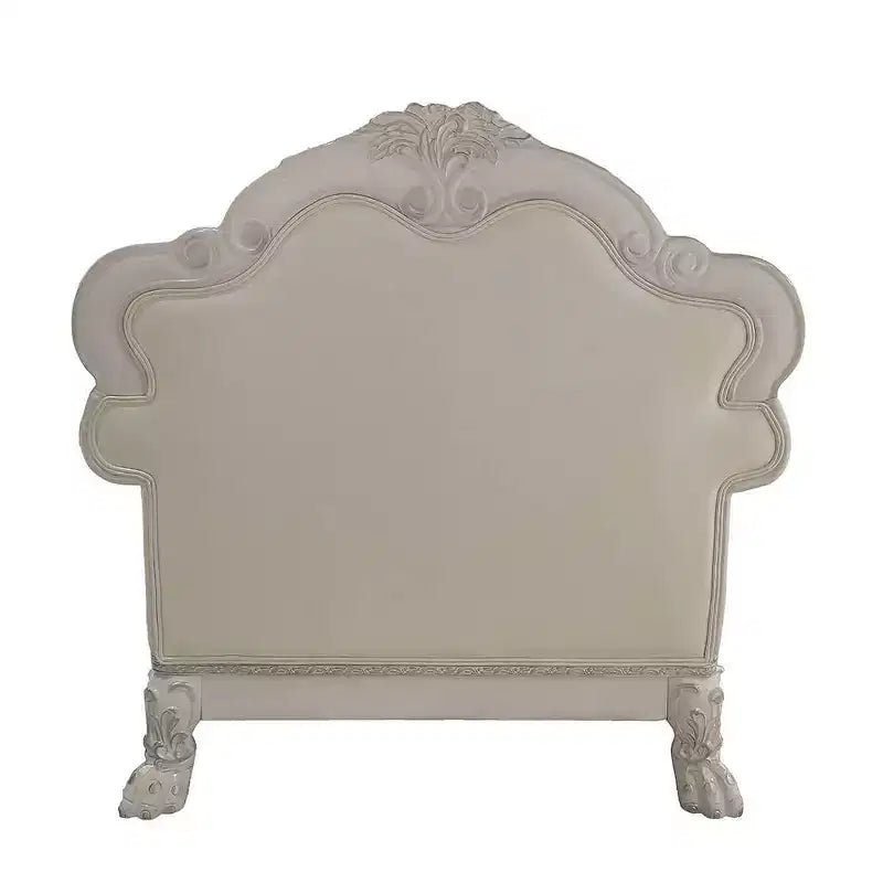 Fauteuil d'appoint capitonné traditionnel de 44,8 po, blanc cassé