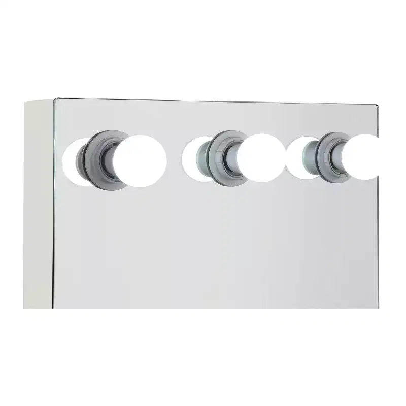 Coiffeuse avec miroir réglable, LED intégrées, 1 tiroir, Blanc lumineux