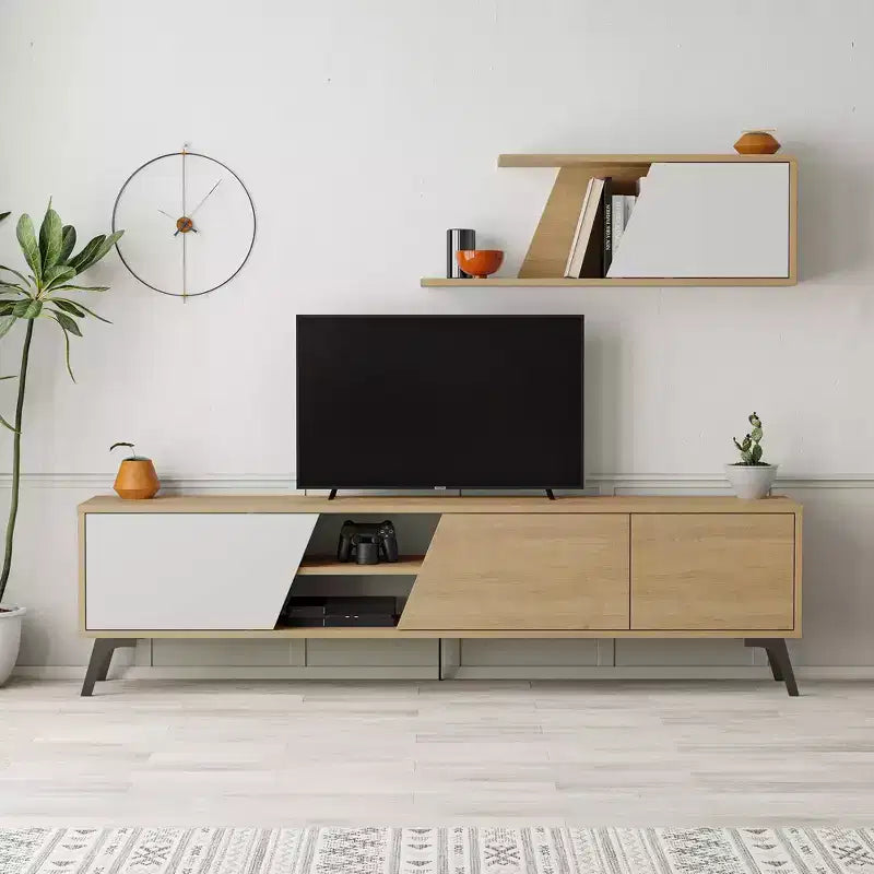 Meuble TV pour téléviseurs jusqu'à 70", chêne clair
