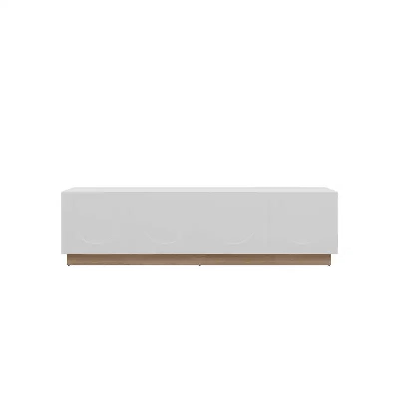 Nexera Nauraa TV Stand for TVs up to 80" White: Modern Console with Adjustable Shelves, Cable Management