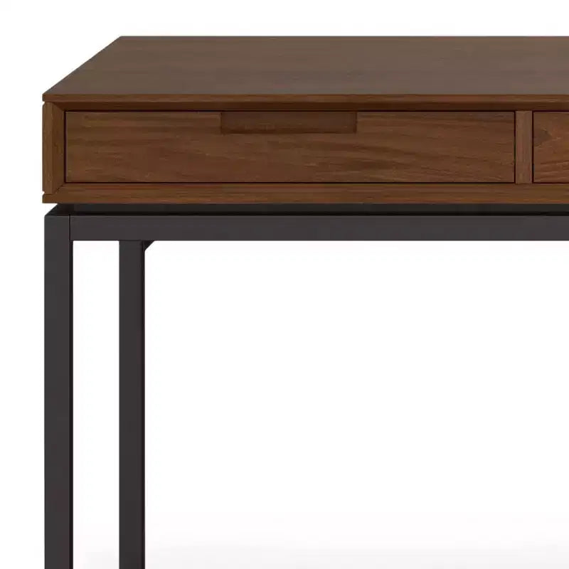 Bureau de style Mid-Century en bois massif avec tiroirs, placage noyer
