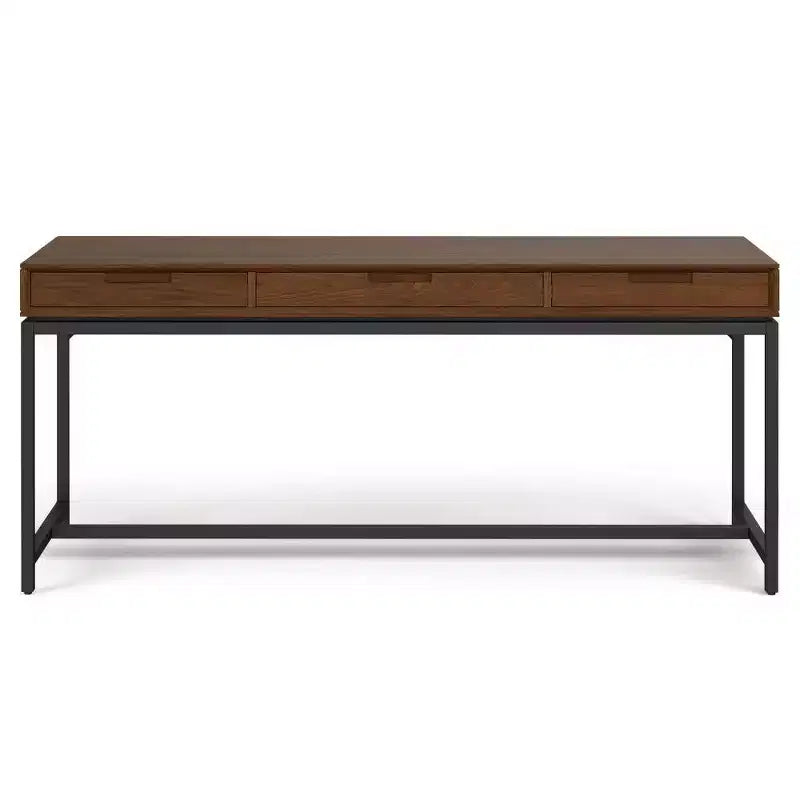 Bureau de style Mid-Century en bois massif avec tiroirs, placage noyer