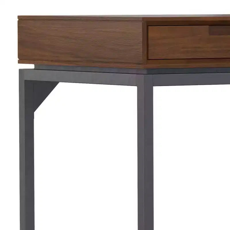 Bureau de style Mid-Century en bois massif avec tiroirs, placage noyer