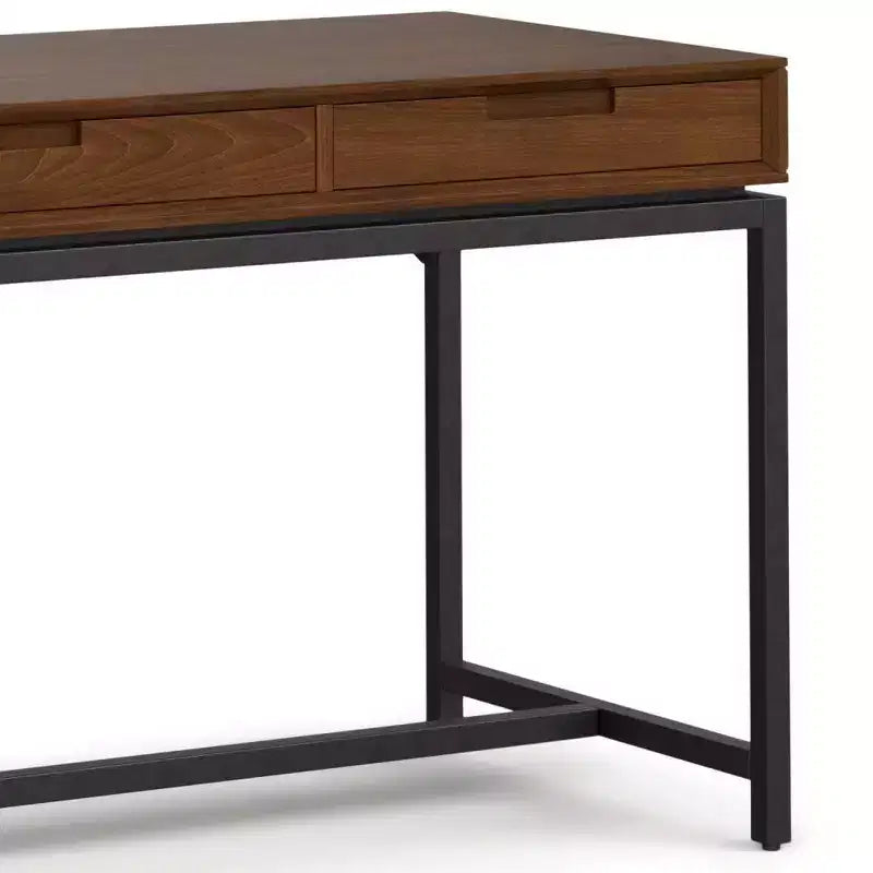 Bureau de style Mid-Century en bois massif avec tiroirs, placage noyer
