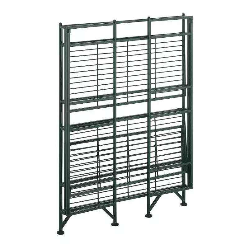 Étagère métallique pliable large à 3 niveaux de 32,5 po, vert forêt