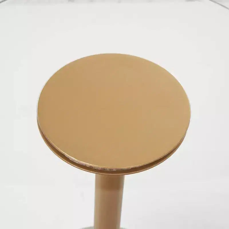Table d'appoint en acrylique avec pied doré, 23 po de hauteur, style moderne