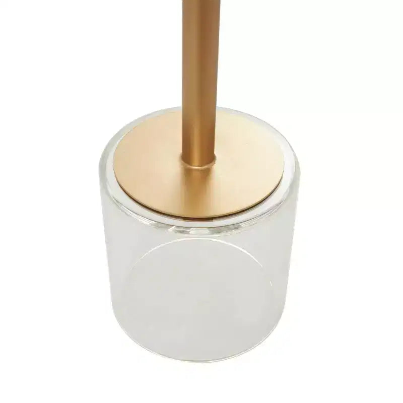 Table d'appoint en acrylique avec pied doré, 23 po de hauteur, style moderne