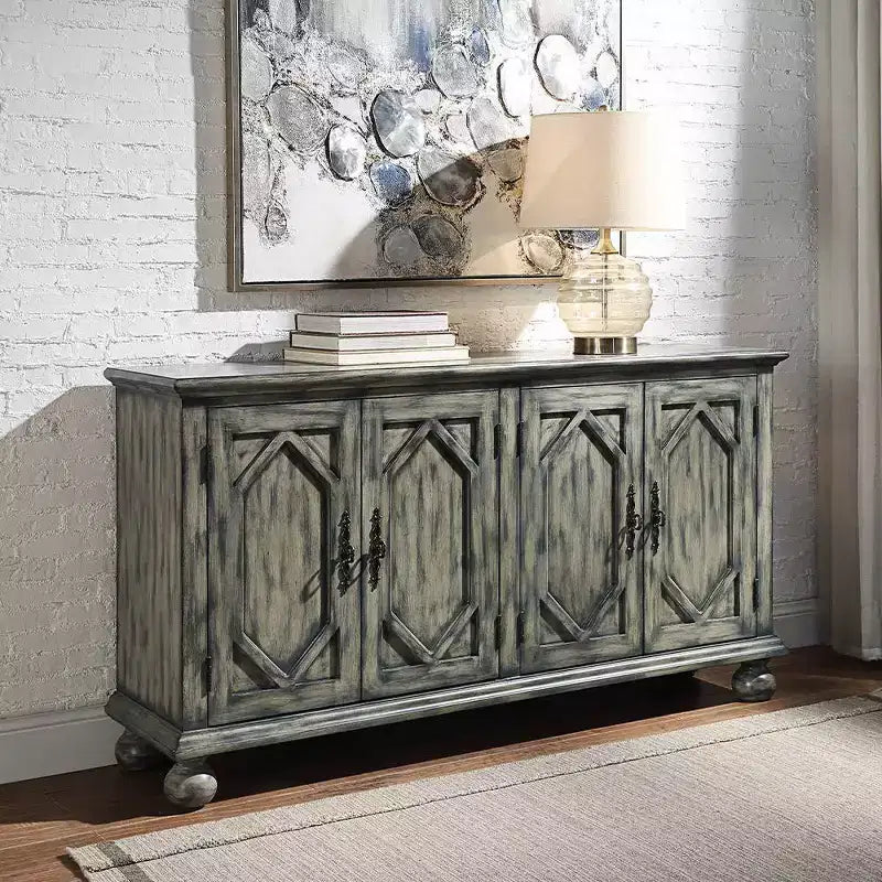 Meuble de rangement décoratif, gris rustique