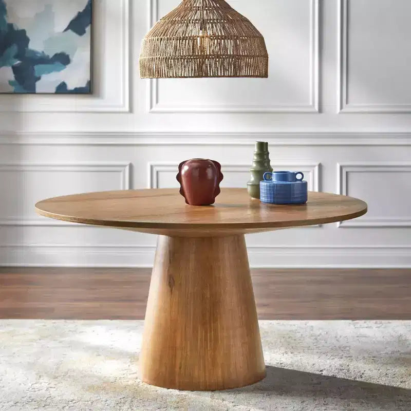 Table à manger ronde sur pied 59 po moderne