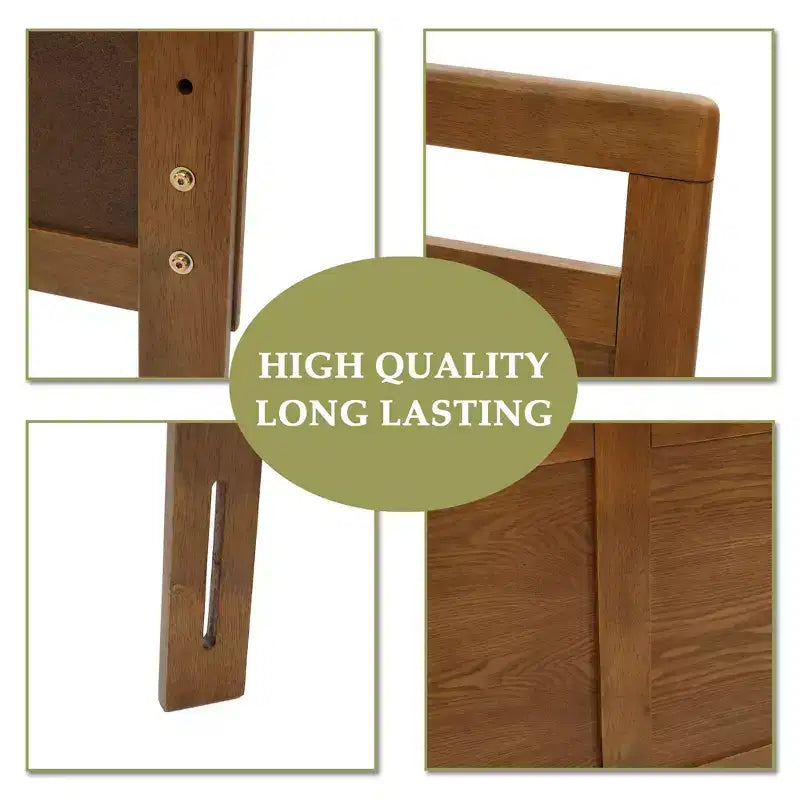 Tête de lit double en bois de style ferme, Grand lit (Queen), Marron