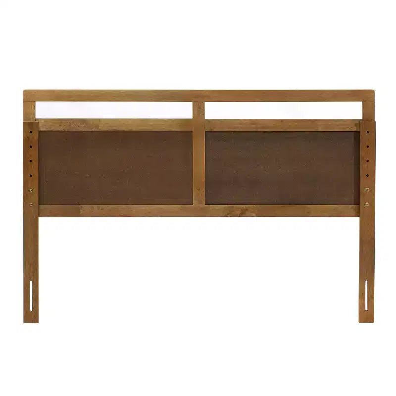 Tête de lit double en bois de style ferme, Grand lit (Queen), Marron