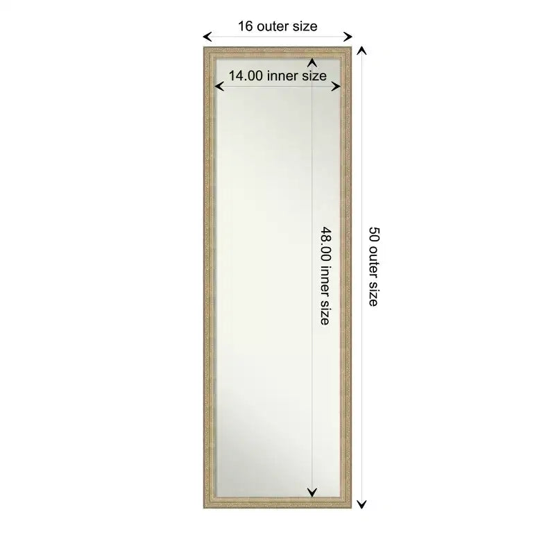 Miroir mural pleine longueur, cadre couleur champagne, 50,25" x 16,25"