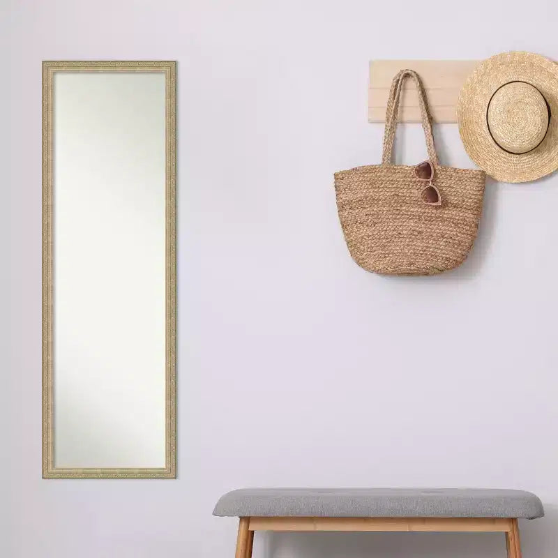 Miroir mural pleine longueur, cadre couleur champagne, 50,25" x 16,25"