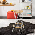 Tabouret de bar, Blanc/Doré