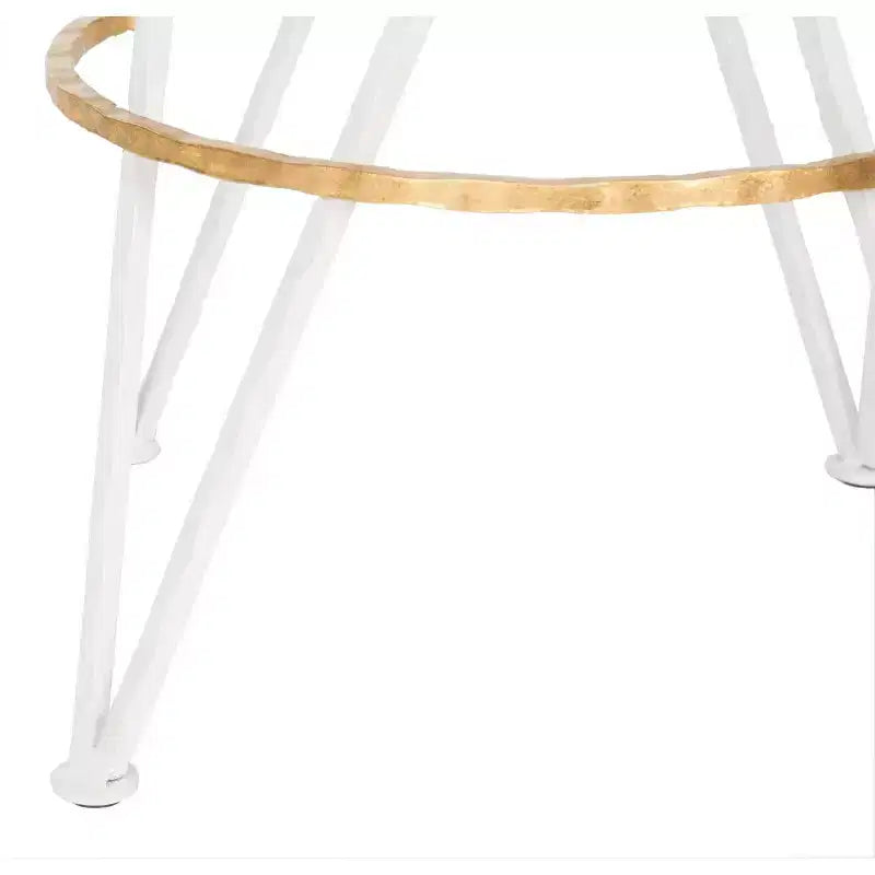 Tabouret de bar, Blanc/Doré