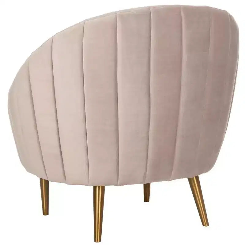 Fauteuil baignoire capitonné à fines rayures