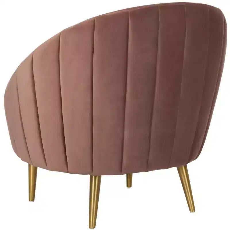Fauteuil baignoire capitonné à fines rayures