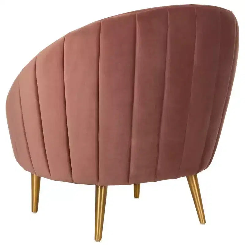 Fauteuil baignoire capitonné à fines rayures