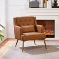 Fauteuil d'appoint en cuir synthétique pour salon, chambre, bureau, marron rétro
