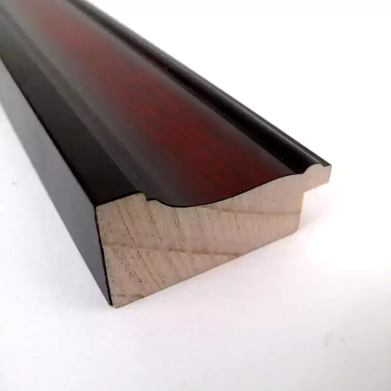 Miroir mural en bois biseauté, cadre en merisier