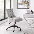 Chaise de bureau en tissu capitonné, noire