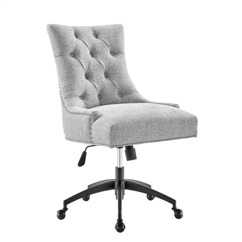 Chaise de bureau en tissu capitonné, noire