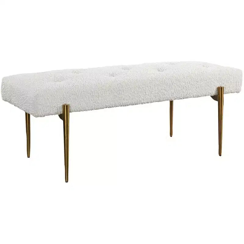 Uttermost Olivier 49 1/2 Wide White Button-Tufted Modern Accent Bench