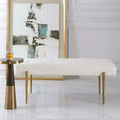 Banc d'appoint moderne capitonné blanc de 125,7 cm de large