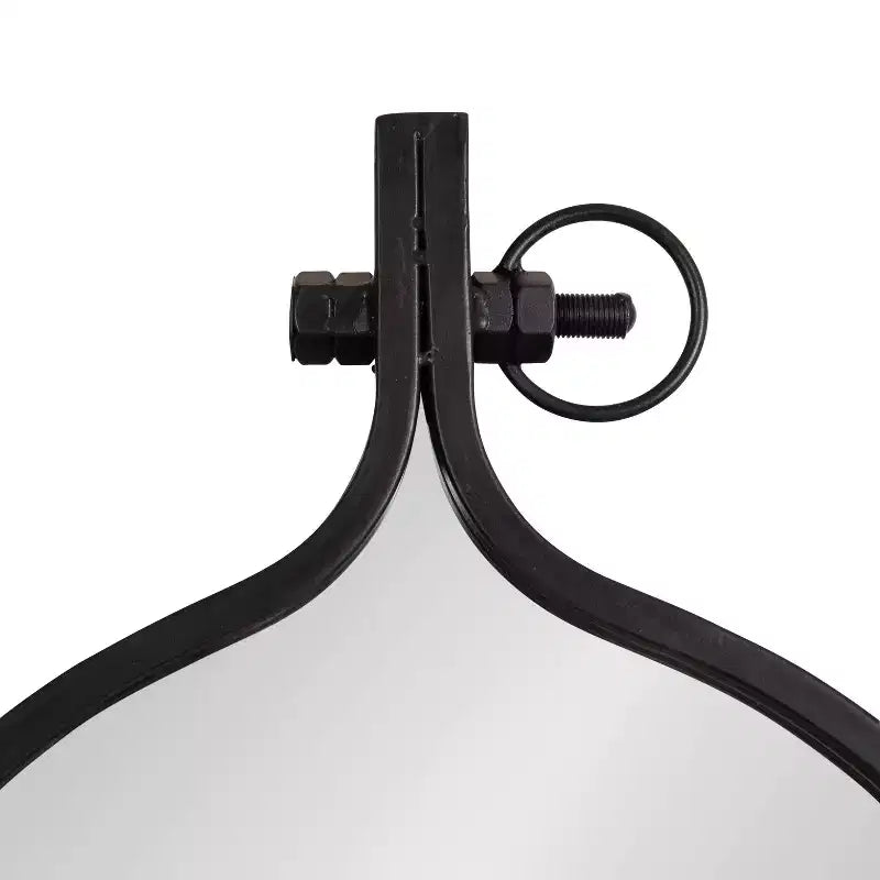 Miroir mural ovale à cadre métallique 20x34, Noir
