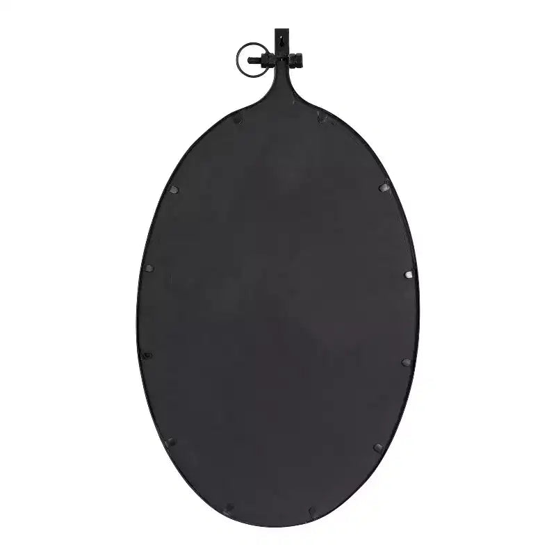 Miroir mural ovale à cadre métallique 20x34, Noir