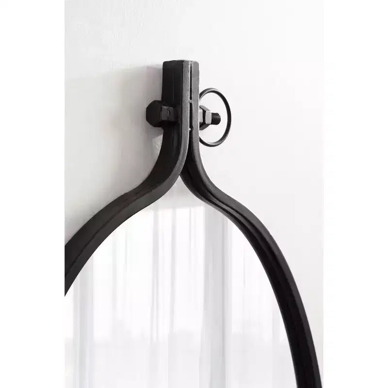 Miroir mural ovale à cadre métallique 20x34, Noir